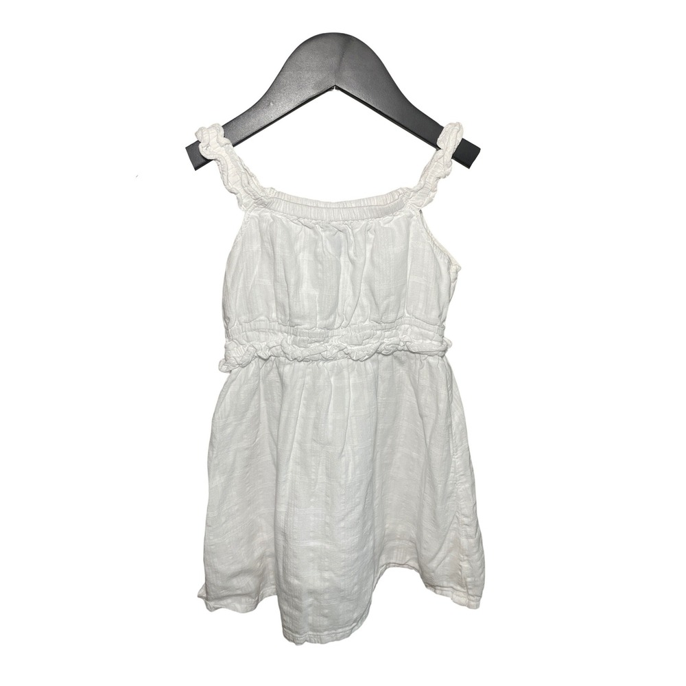 White Dress Kids 3T Old Navy Ruffle Cotton Blend Fairy Coastal Cottagecore - Picture 3 of 7